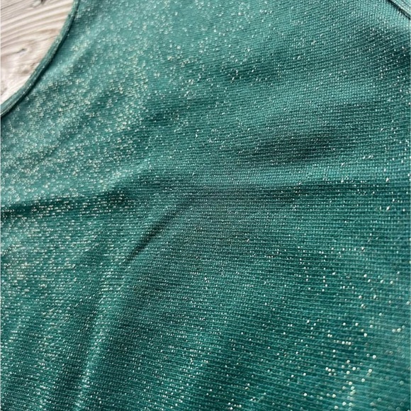 Free People Teal Metallic Sleeveless Top XS/S - Picture 2 of 3